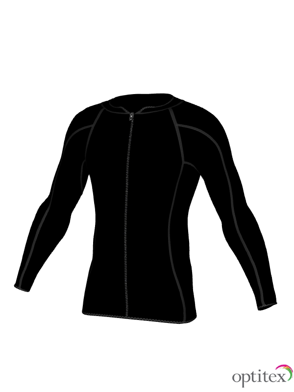 Mens Long Sleeve 2MM Front Zip Wetsuit Jacket