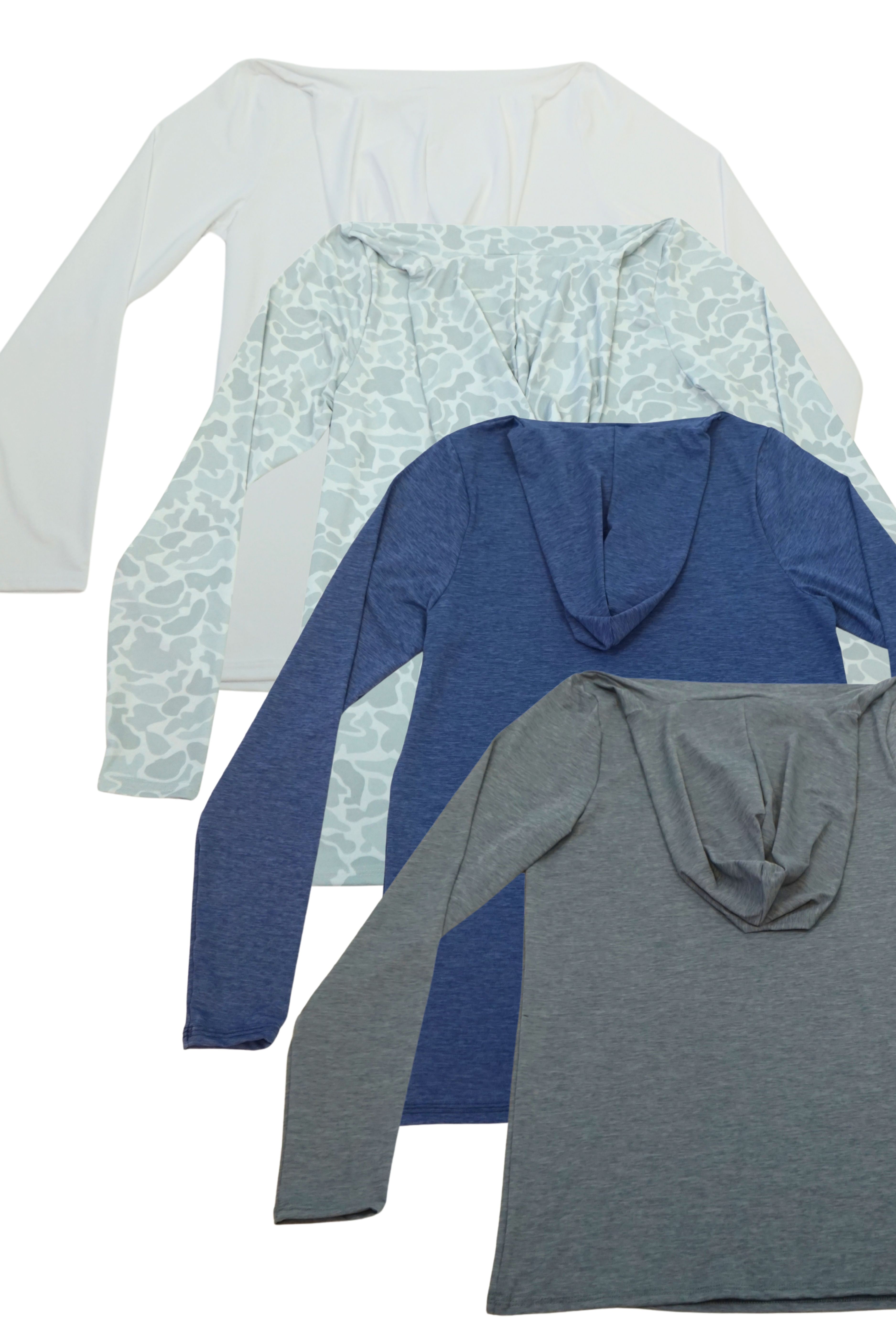 Unisex Smoke Camo Long Sleeve Light Weight Hoodie | UPF+